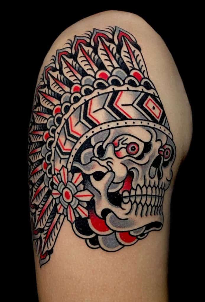 Tatuaje de calavera india