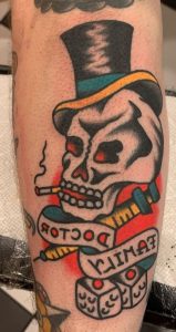 Tatuaje de calavera tradicional