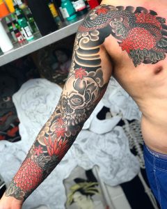 Tatuaje de calavera japonesa