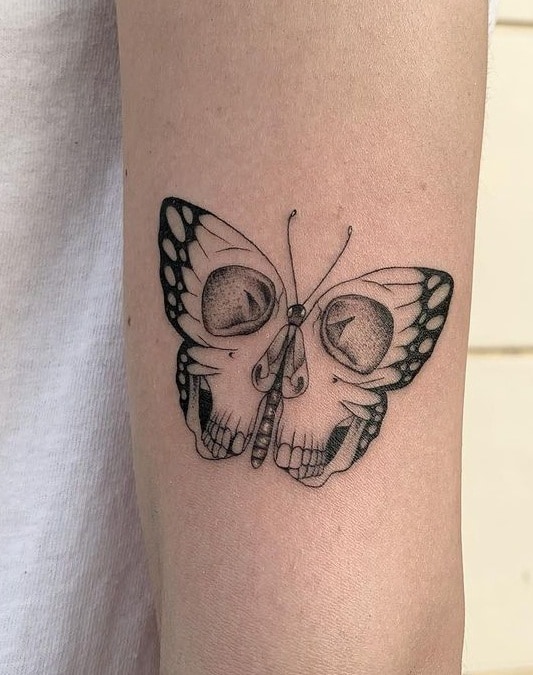 Tatuaje De Mariposa Calavera