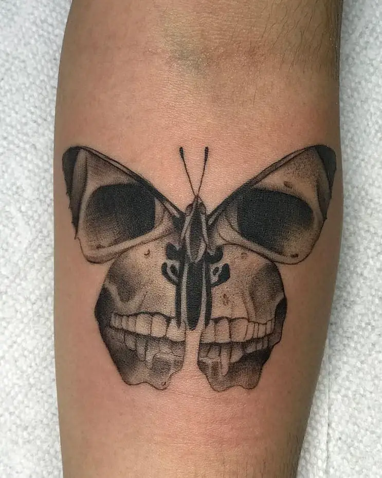 Tatuaje De Mariposa Calavera