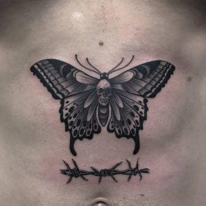 Tatuaje De Mariposa Calavera