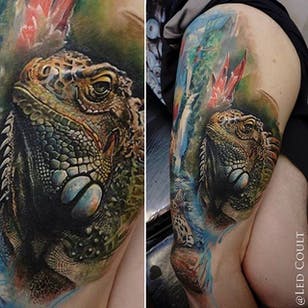 Iguana Tattoo by Led Coult #iguana #iguanatattoo # catorce tatuaje # cuatro tatuaje # reptil tatuaje # reptil tatuajes # reptil # lagarto # realista abeto tatuaje # realistaiguana # LEDCoult