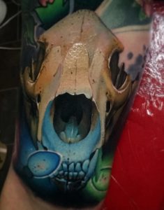 Tatuaje De Cráneo De Oso 