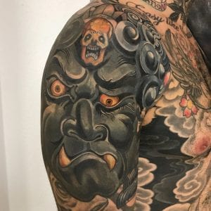 Tatuaje de Fudo Myoo en el hombro