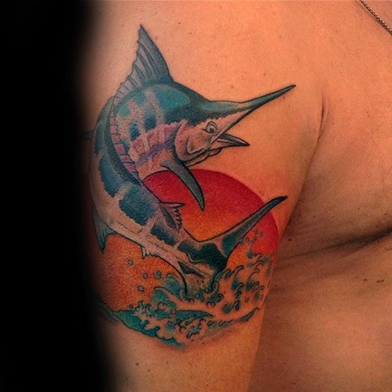 Tatuaje de Blue Marlin en el brazo