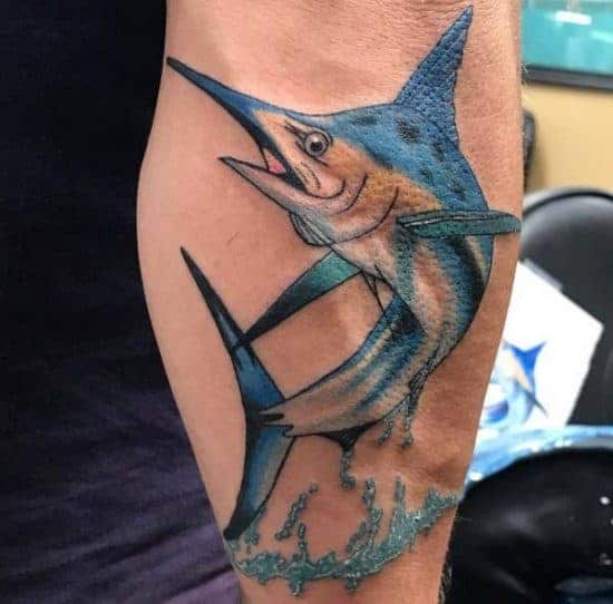 Tatuaje de Blue Marlin en el antebrazo