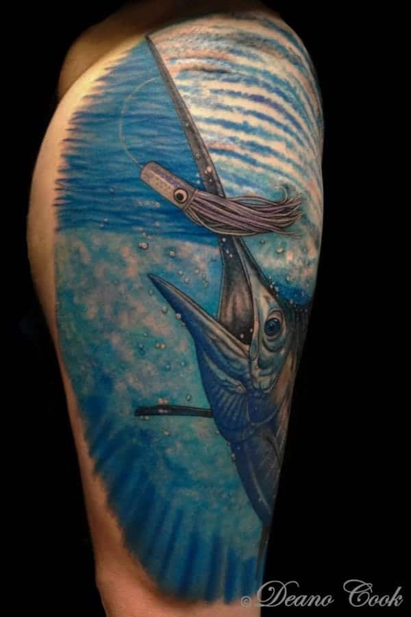 Tatuaje de Blue Marlin en la piel