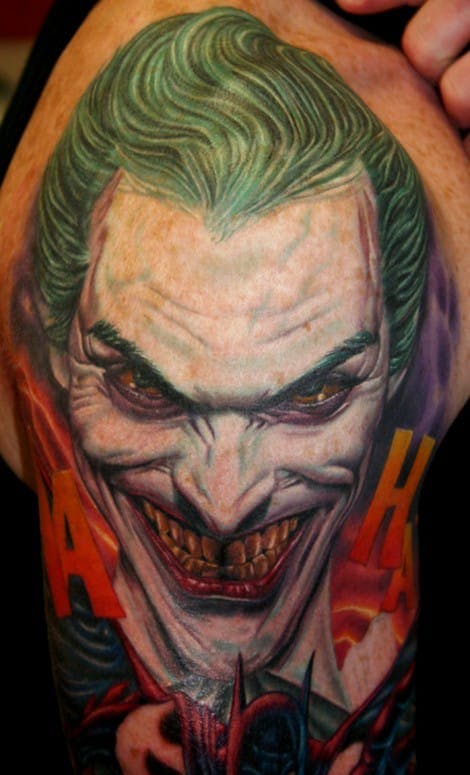 Tatuaje de Joker.  Artista desconocido #joker #batman #Marvel #dccomics