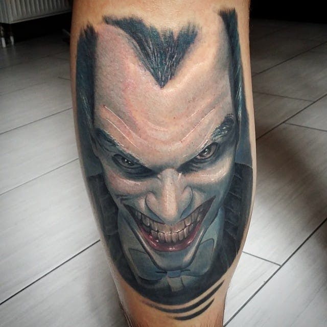 Tatuaje de Joker por Darek Darecki #joker #batman #Marvel #dccomics #DarekDarecki