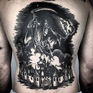 Tatuaje Grim Reaper de Matteo Al Denti
