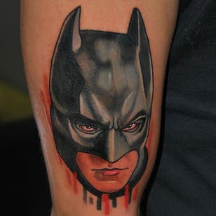 Batman Tattoo by Alex Ciliegia #batman #batmantattoo #popculture #popculturetattoo popculturetattoos #character tattoos #portrait tattoos #famoustattoos #poptattoos #iconictattoos #AlexCiliegia
