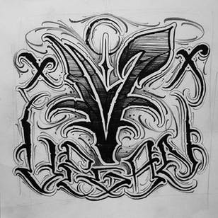 Logotipo vegano y letras de Anrijs Straume.  #escritura # formulación # negro-gris #blackwork #AnrijsStraume #vegan