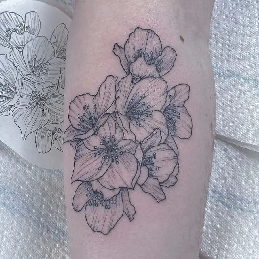 Tatuaje de la flor de jazmín 2