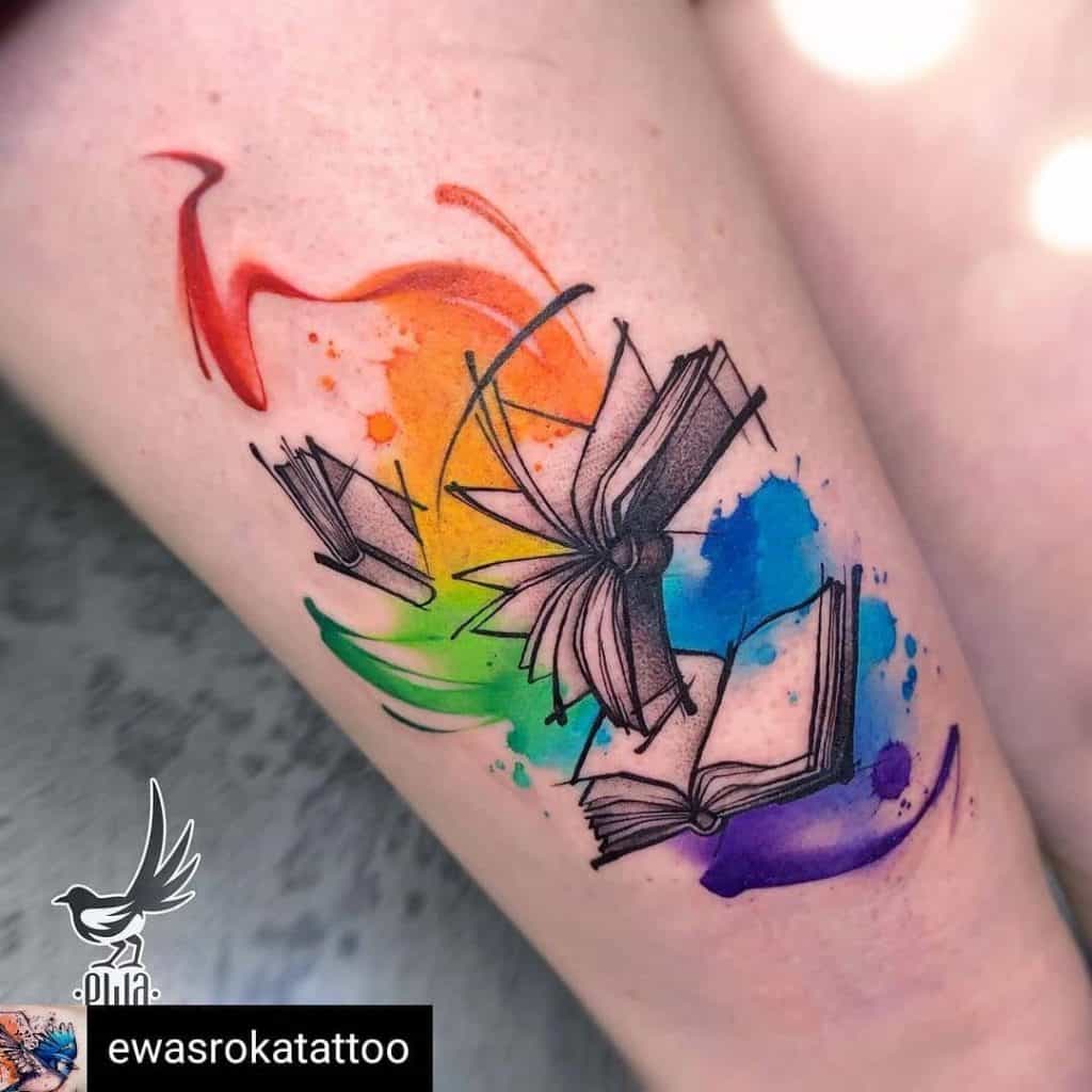 Impresión inspirada en el libro de tatuajes del arco iris 
