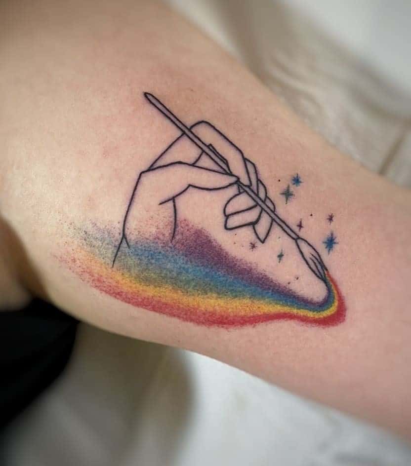 Tatuaje de la bandera del arco iris Artsy 