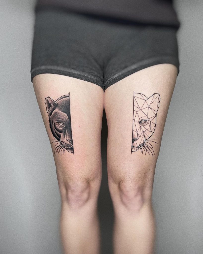 Tatuaje de pantera minimalista 3