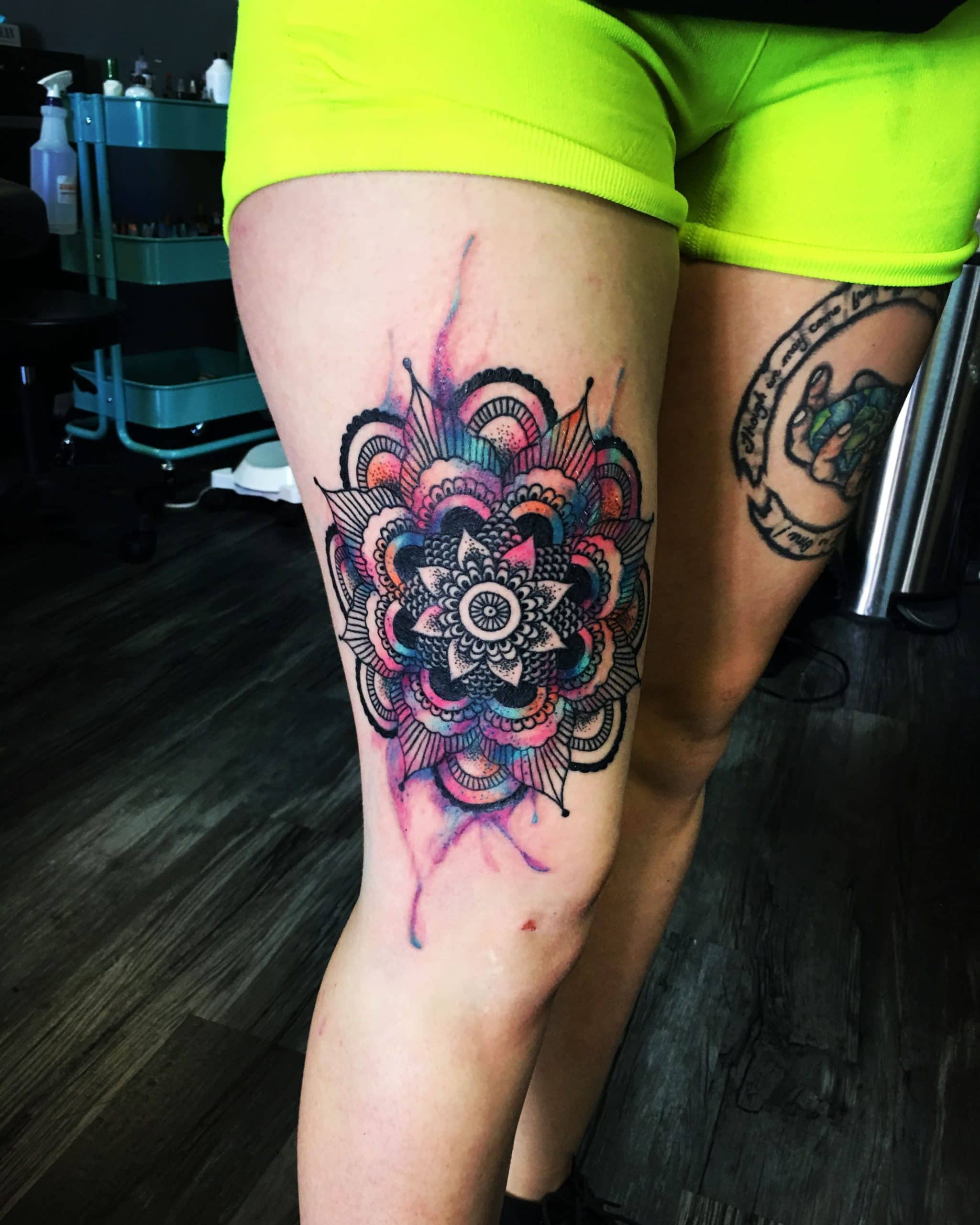 Mandala acuarela tatuaje