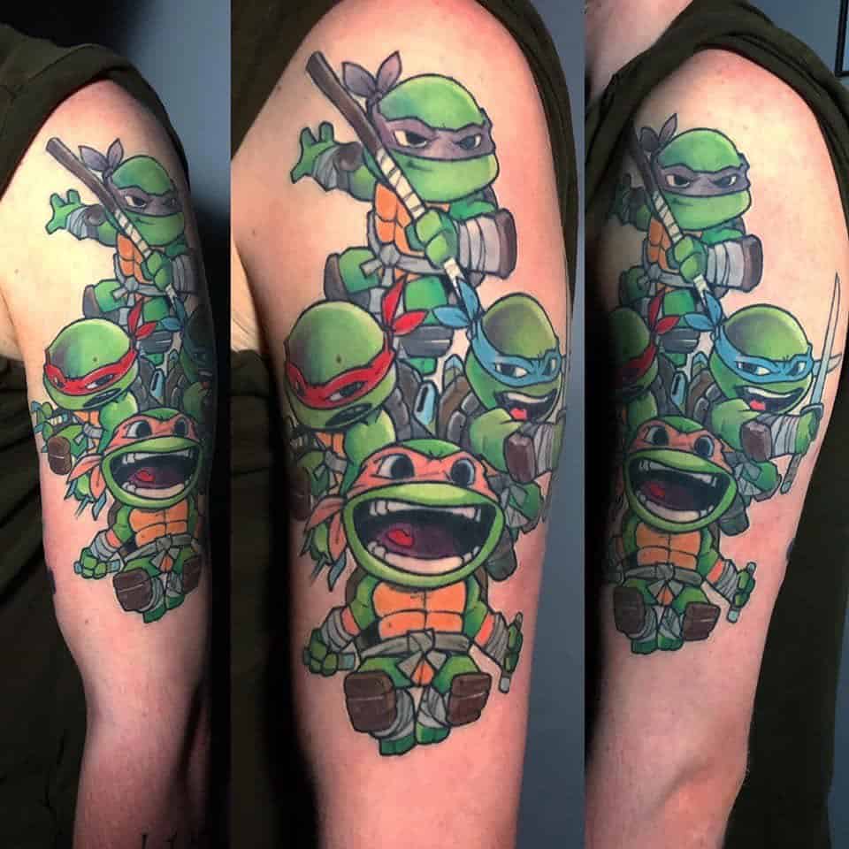 Tatuaje de las Tortugas Ninja Adolescentes Mutantes