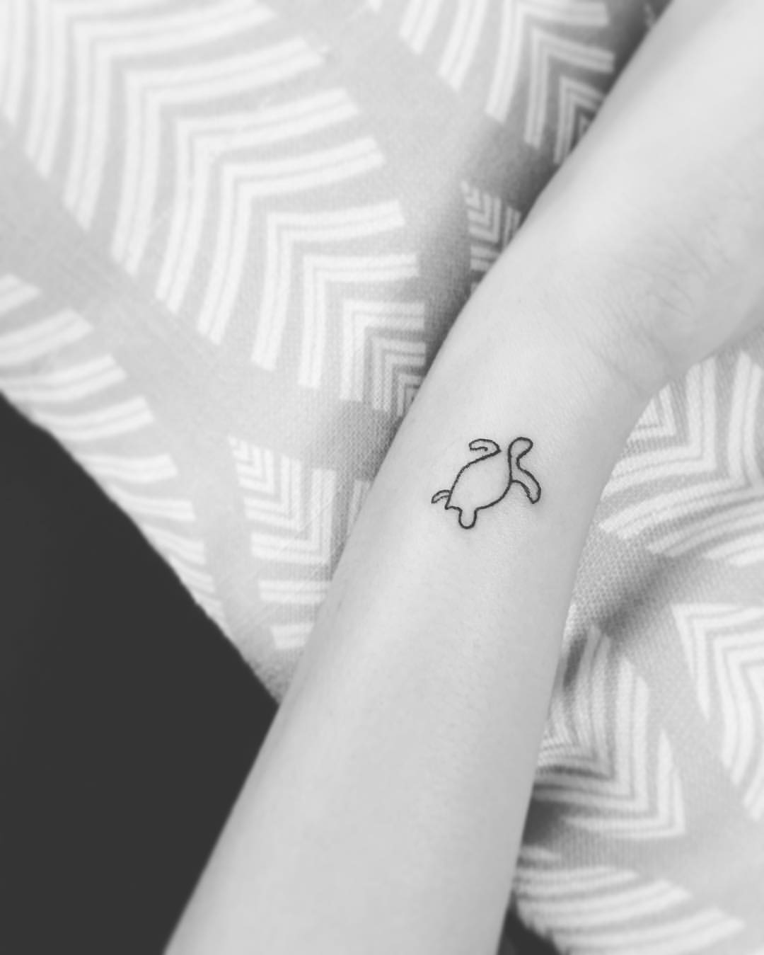 Diseños de tatuajes minimalistas con tortugas 1