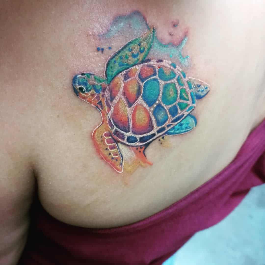 Tatuajes de tortugas en color realista 3