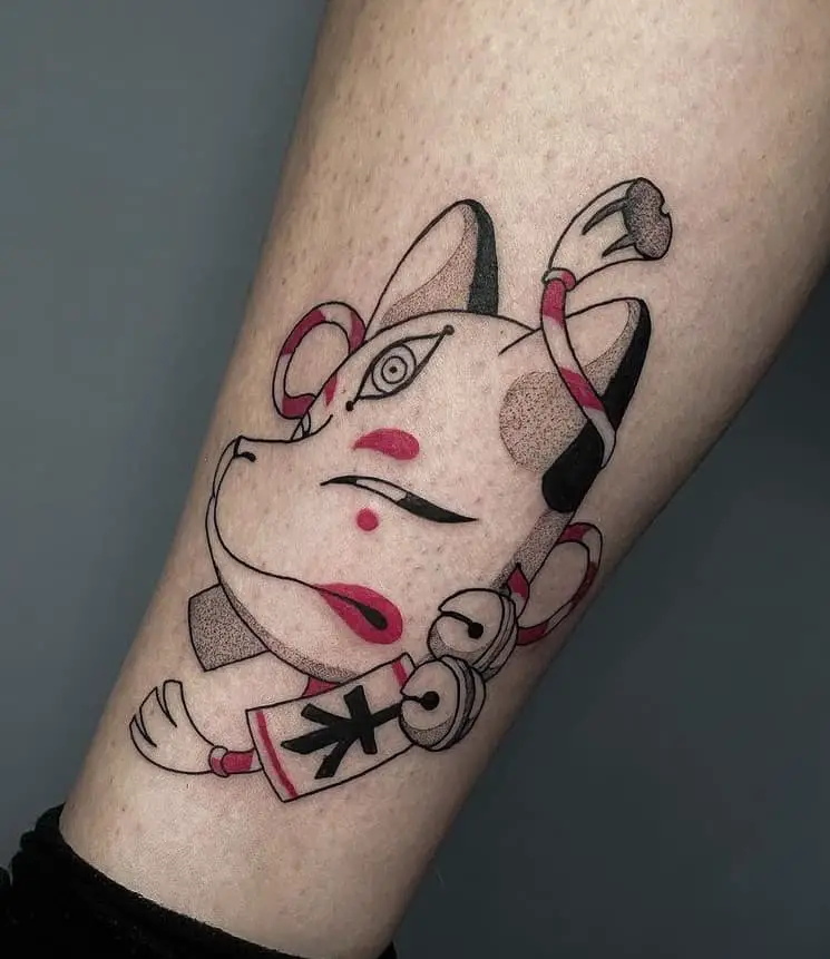 Tatuaje de máscara kitsune