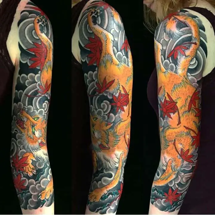 Tatuaje de manga kitsune