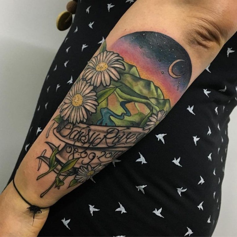 tatuaje de flor de Margarita