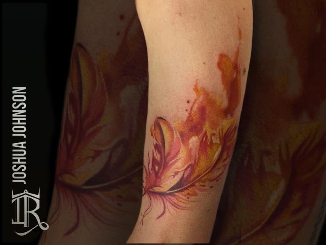 Tatuaje de pluma de fénix 1