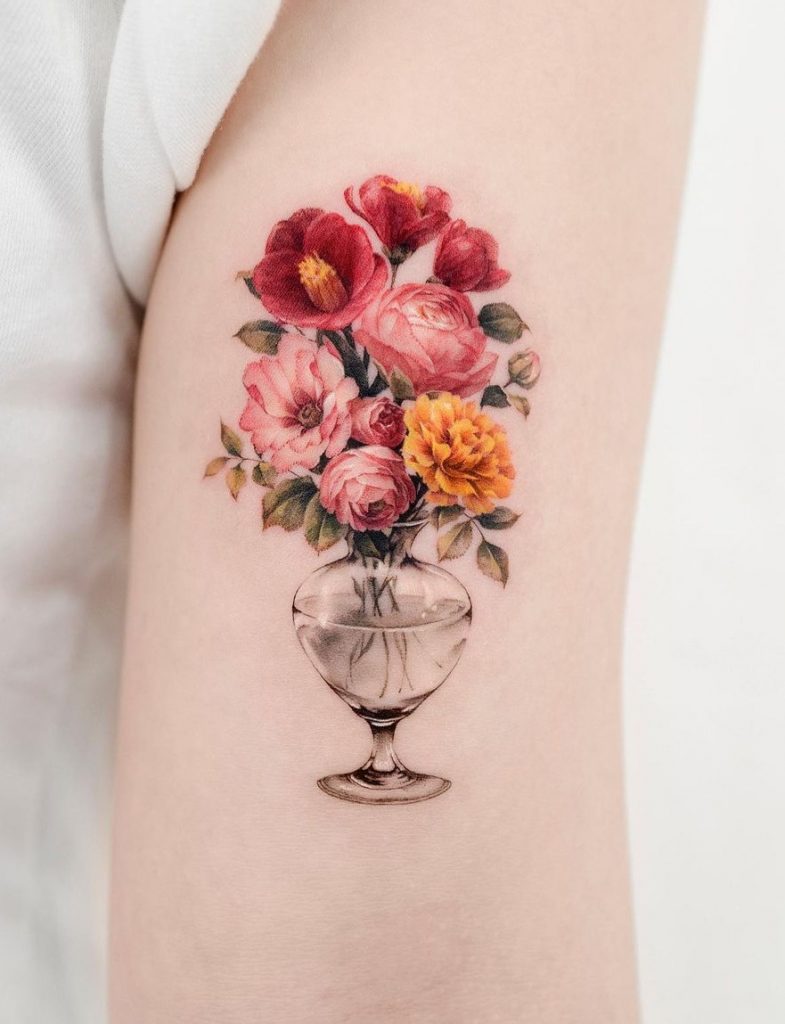 Tatuaje De Flor De Donghwa