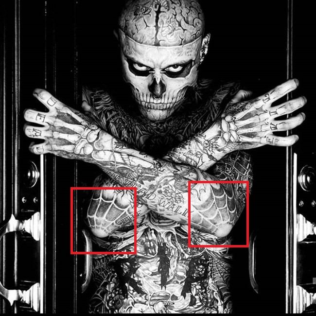 Rick Genest-Spider Web-tatuaje
