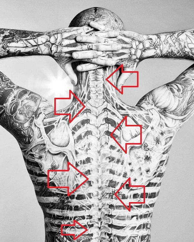 Rick Genest-tatuaje espinal