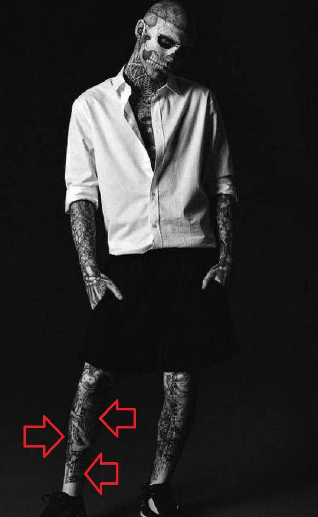 Rick Genest-tattoo-tattoo en la pierna