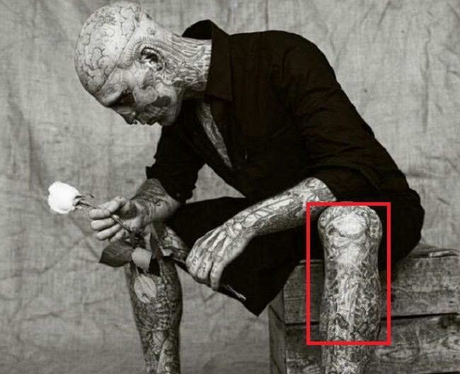 Rick Genest-Tattoo-Left-Knee