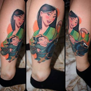 Tatuaje de Mulan de Paolo Gnnochi.  #mulan #disney #disneyprincess #chino #waltdisney