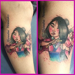 Tatuaje de Mulan de Alejandra Fernandez.  #mulan #disney #disneyprincess #chino #alejandrafernandez #waltdisney