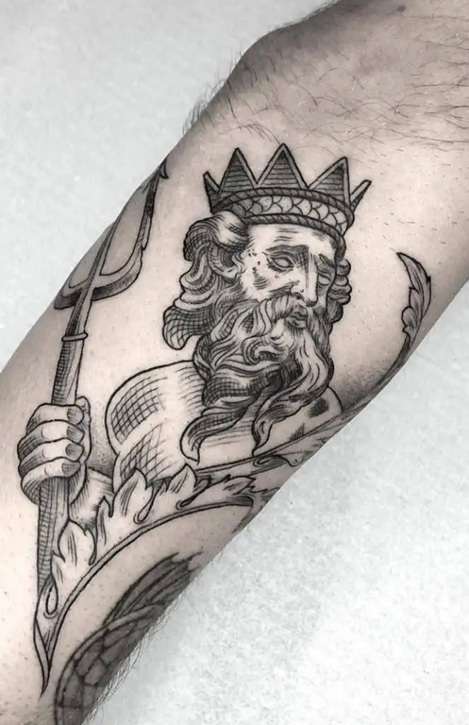 Tatuaje de Poseidón corrosivo