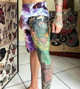 Tatuaje de Kappa en la pierna