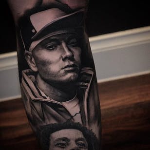 Retrato de Eminem de Ben Thomas.  #realismo # sortandgrå # sortandgrårealisme # portræt #BenThomas #Eminem