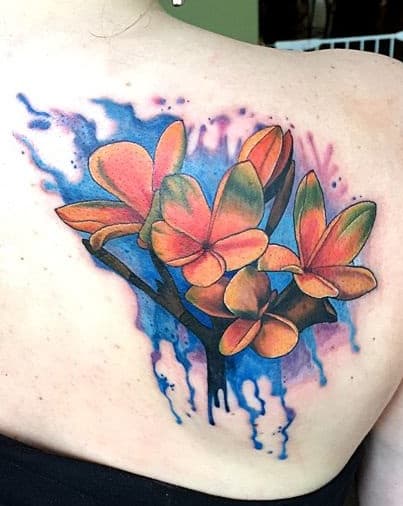 Acuarela Plumeria tatuaje