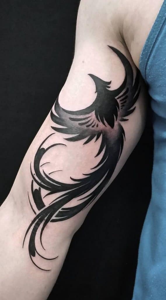 Tatuaje De Fénix Tribal