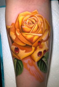 Tatuaje De Rosa Amarilla