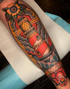 Tatuaje de faro tradicional