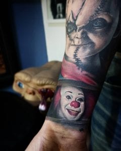 Tatuaje de payaso malvado