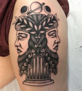 tatuaje del dios romano janus