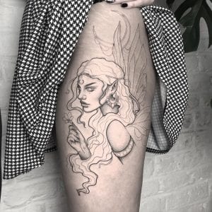 Tatuaje de hada gótica