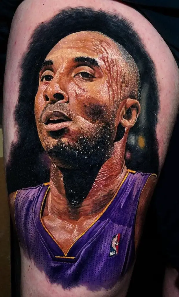 Tatuaje de retrato de Kobe Bryant