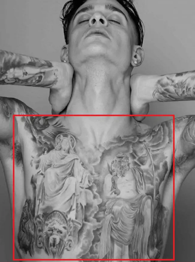 James Delury: una representación de un tatuaje celestial