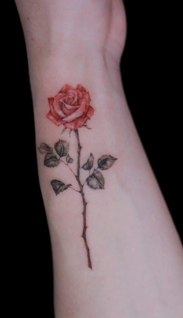 Tatuaje de rosa roja