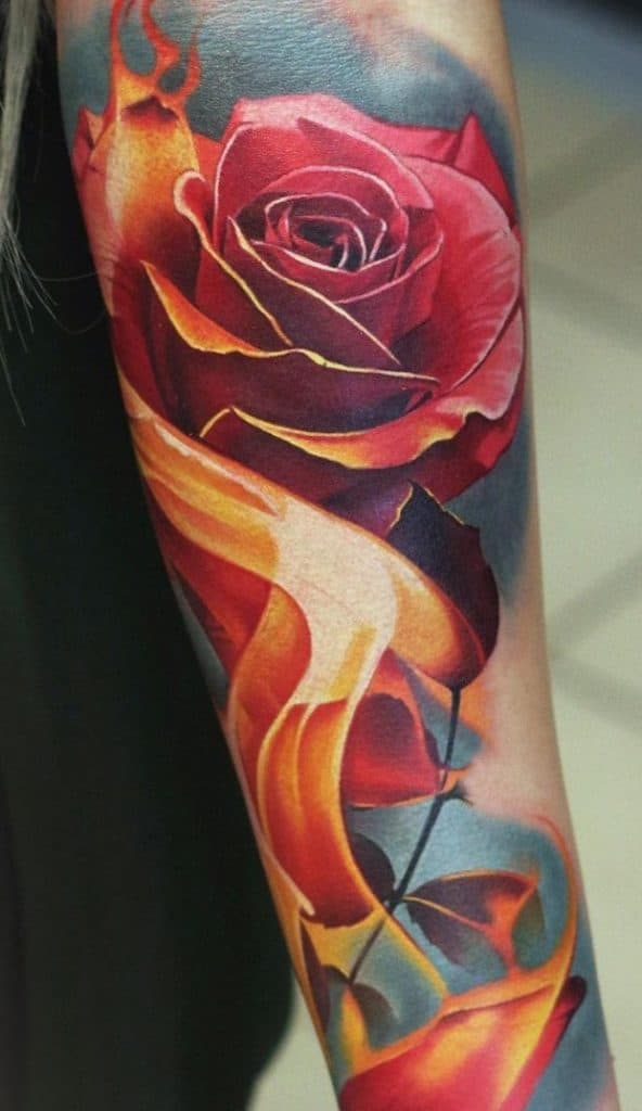 Tatuaje de rosa roja